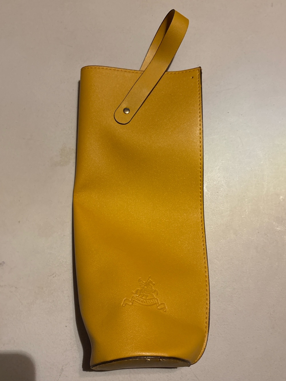 Yellow Leather Wine Bag